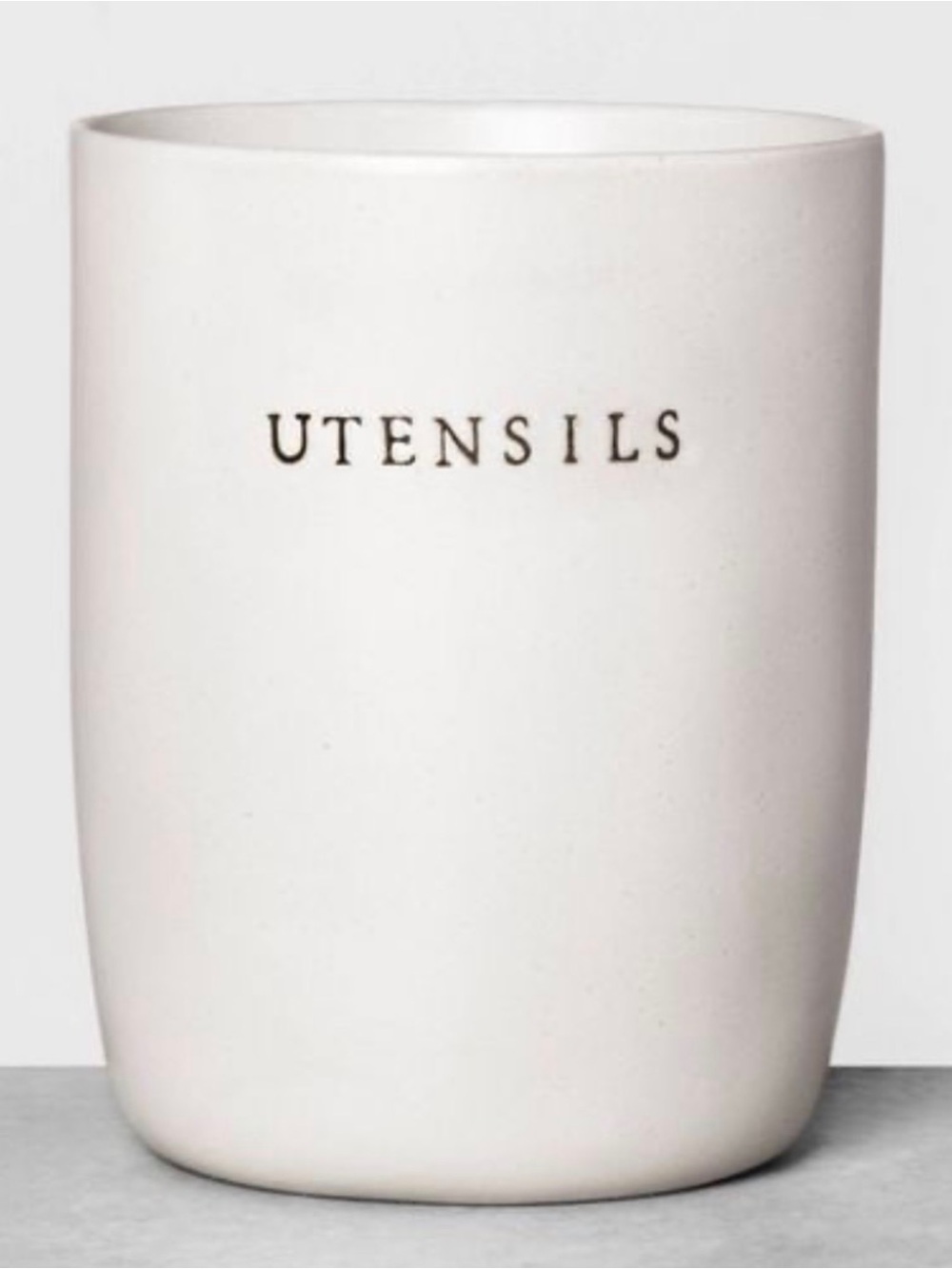 . Hearth & Hand by Magnolia Farmhouse Cream Stoneware Utensils Holder Canister - Picture 8 of 15